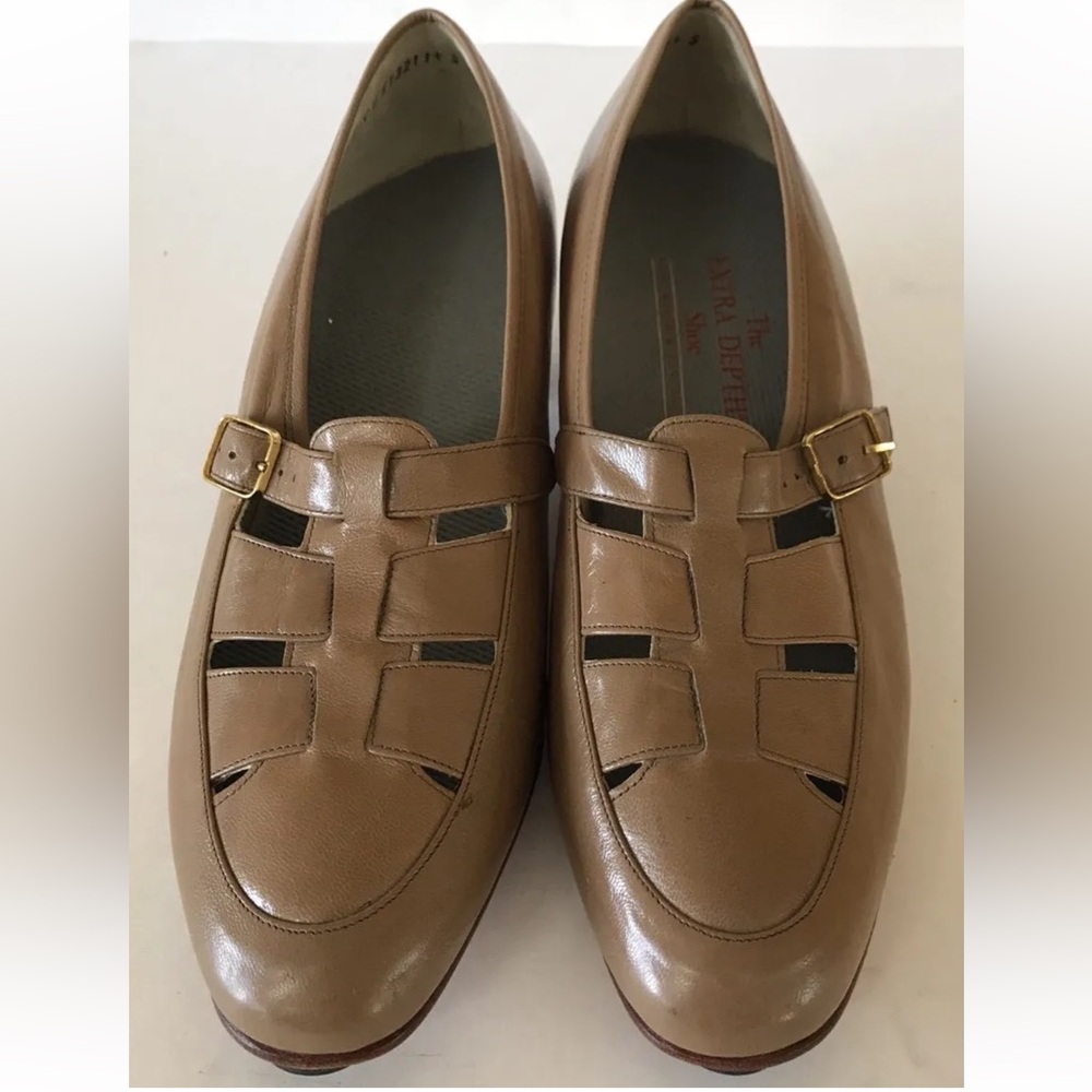 SPIESS Women's Leather Shoes Mary Jane Size 6.5 F US 8.5 Tan Made in Germany